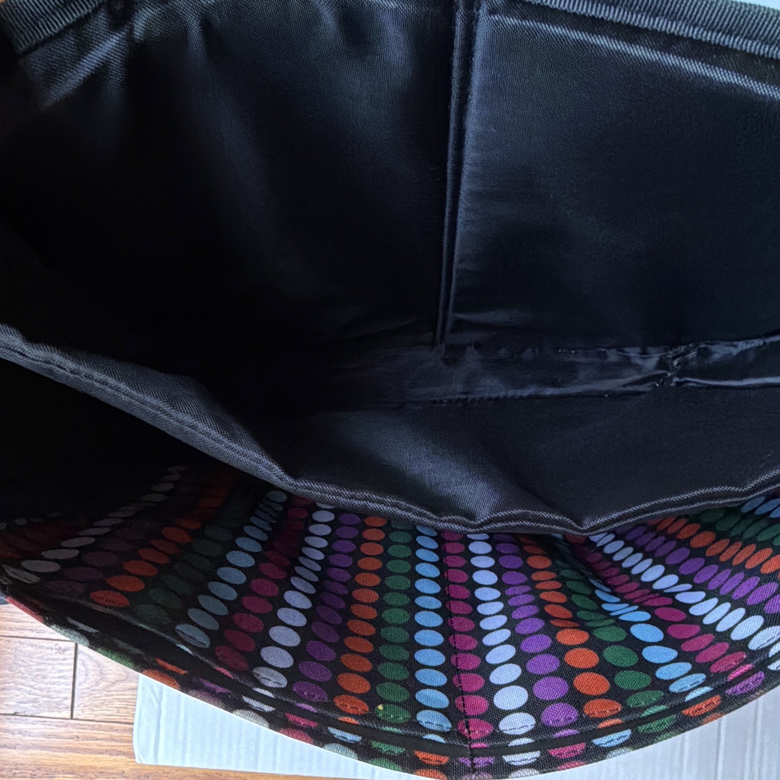 Dickies Multicolor/Black Polka Dot Messenger Bag, Zip Buckle, Pockets Strap