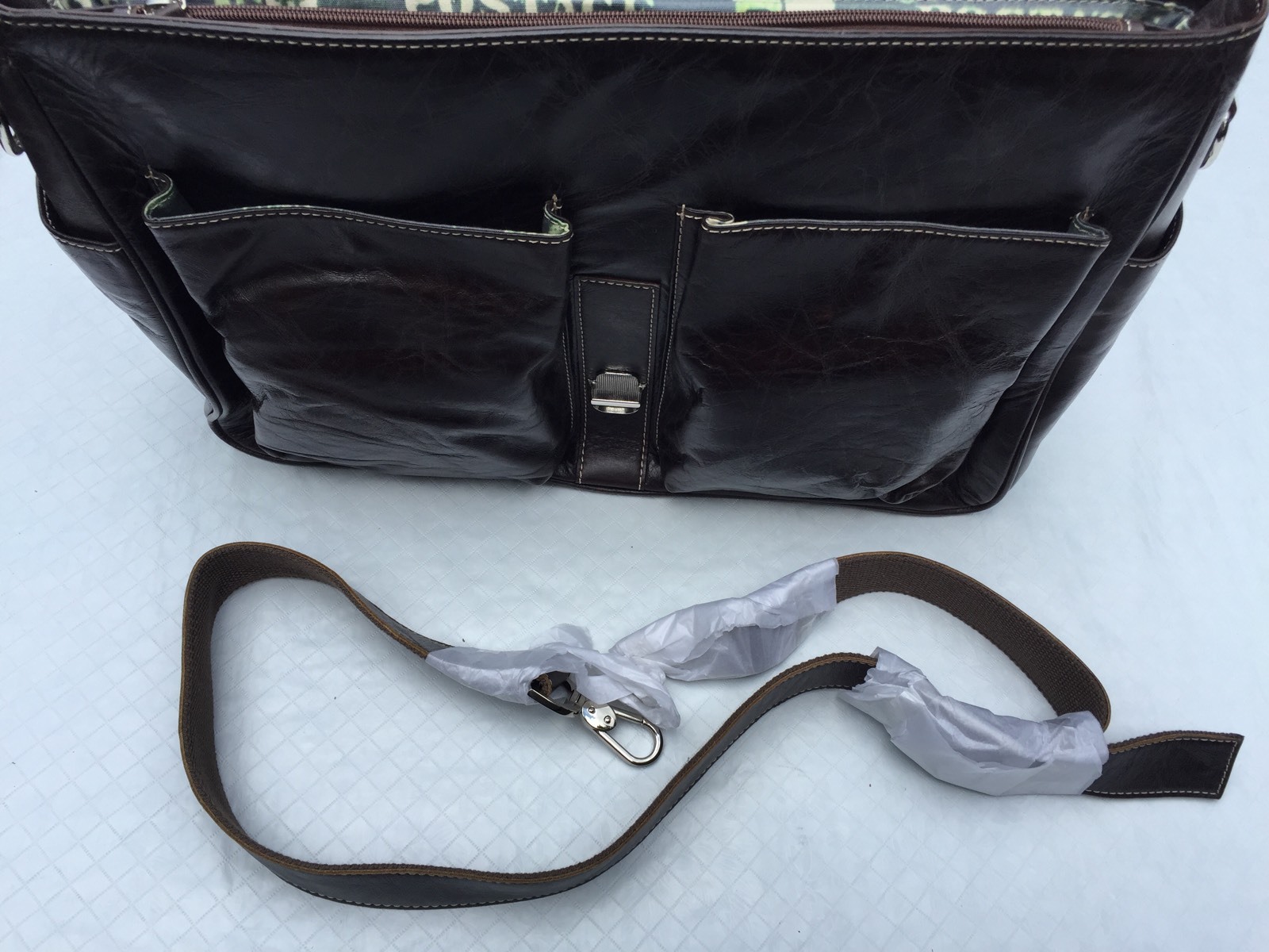 NEW**Argentinian Brown Calf Leather**HALO***Large Briefcase/ Attache*****$1450