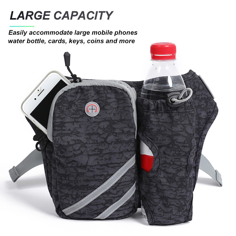 Men Women Climbing Waist Bag with Water Bottle Holder Fanny Pack Pouch Bum Bags