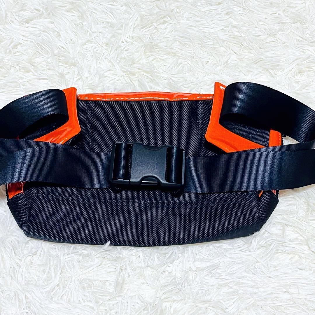 Master-Piece Unused Nylon Leather Body Bag Waist Pack Orange/Black 18cm x 30cm