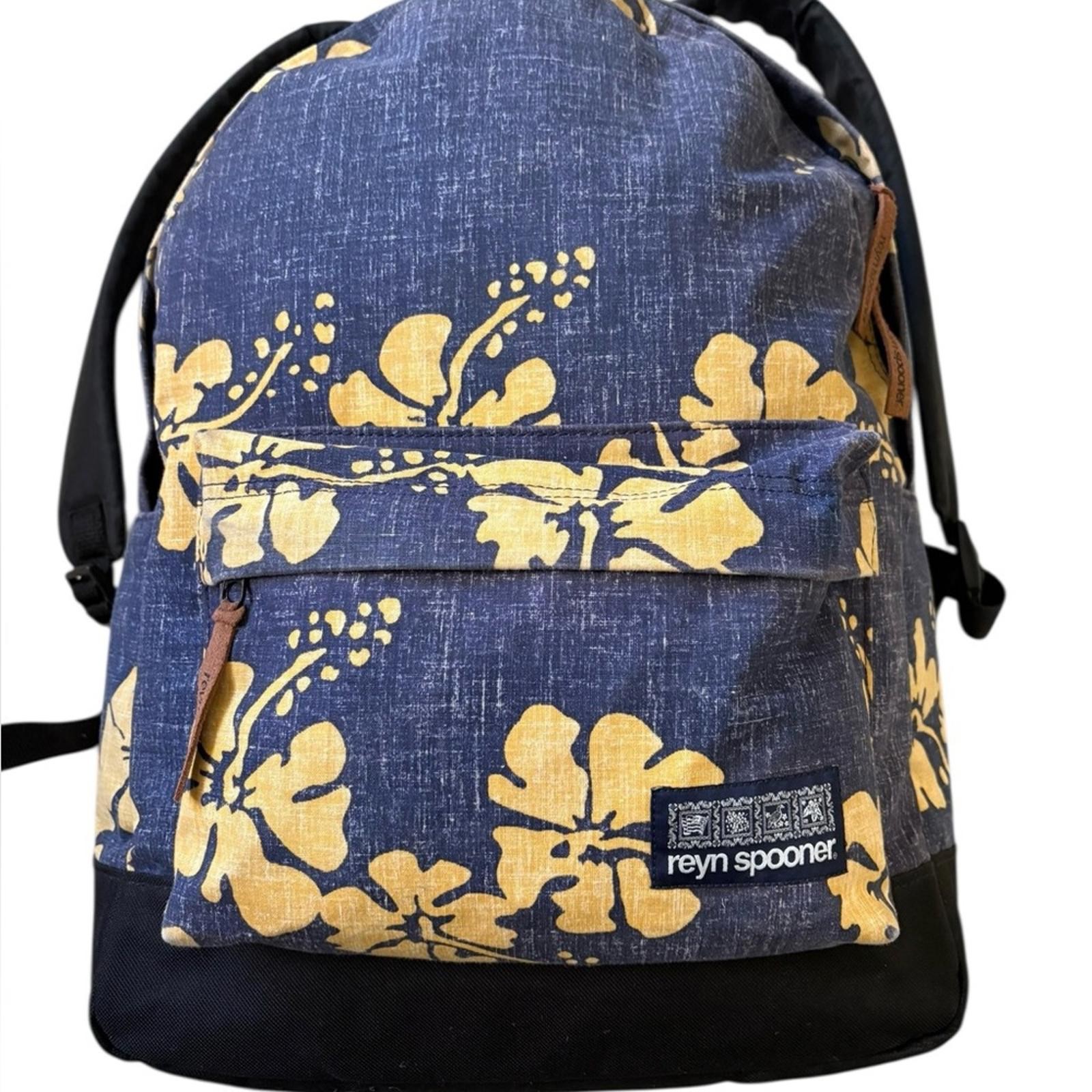 RARE Reyn Spooner Hawaiian Aloha Biscus”Backpack Blue/Yellow Spooner Kloth