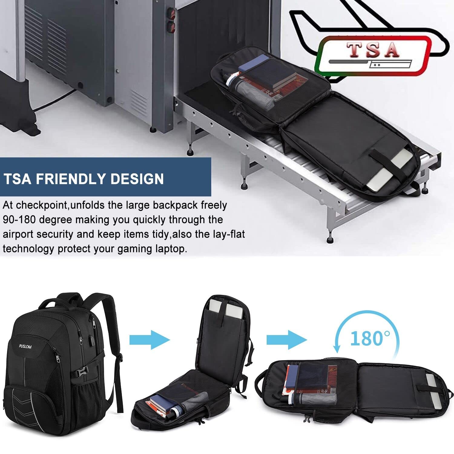 Extra Large Backpack for Men 55L,18.4Inch Travel Laptop Backpack with USB Cha…
