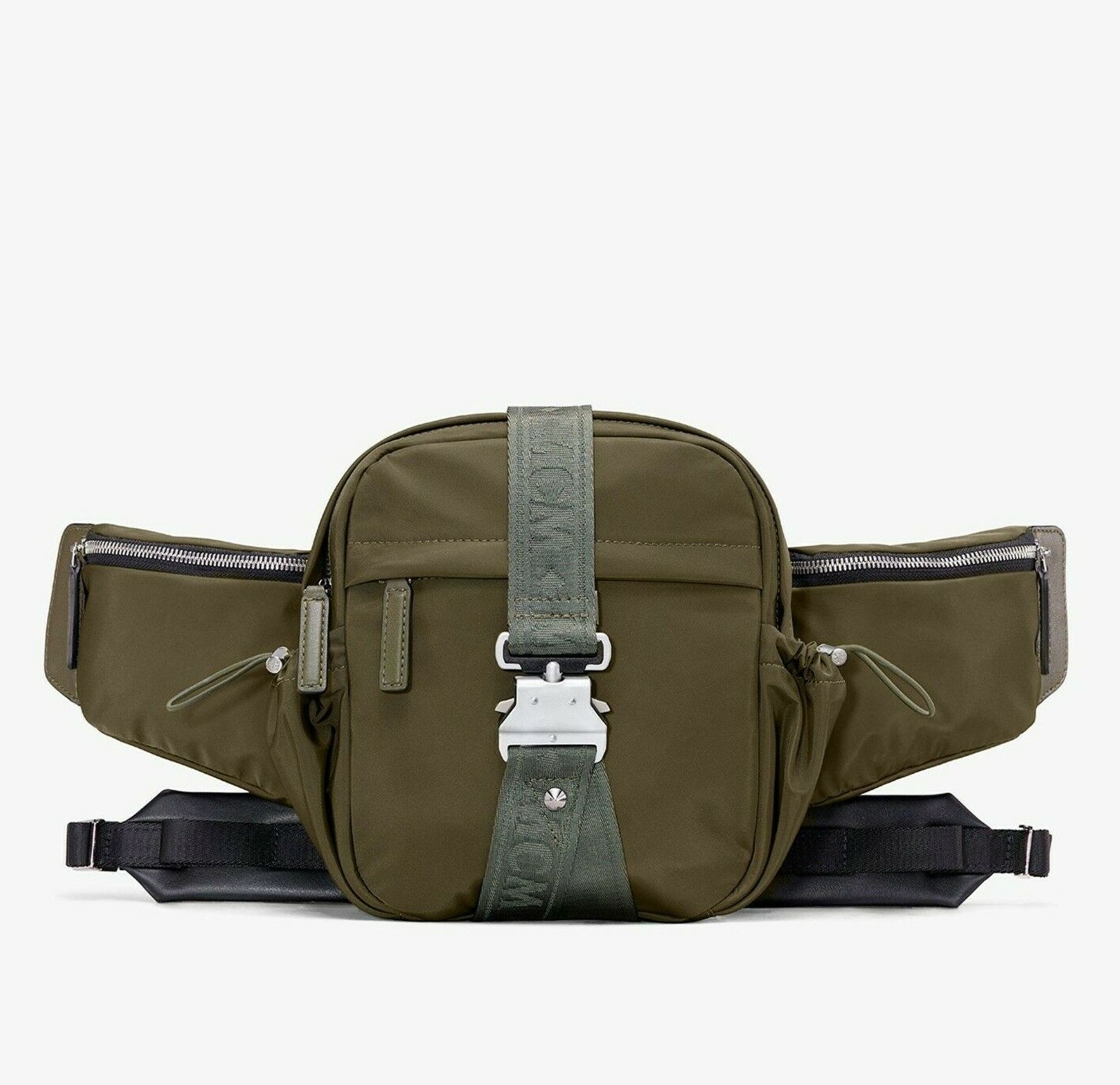 $595 New MCM London Green Nylon Jemison Crossbody 2 in 1 Bag MUR9AJV01GX001