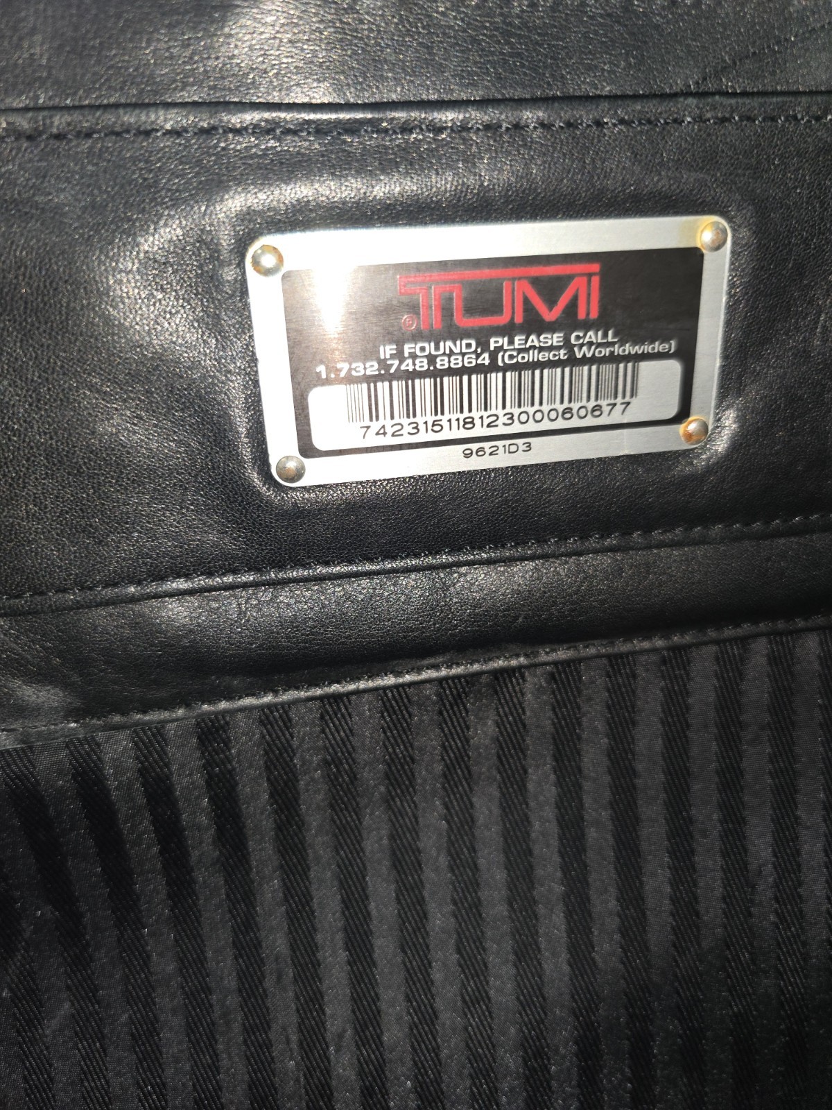 TUMI Alpha Black Leather Expandable Briefcase Laptop Bag Strap