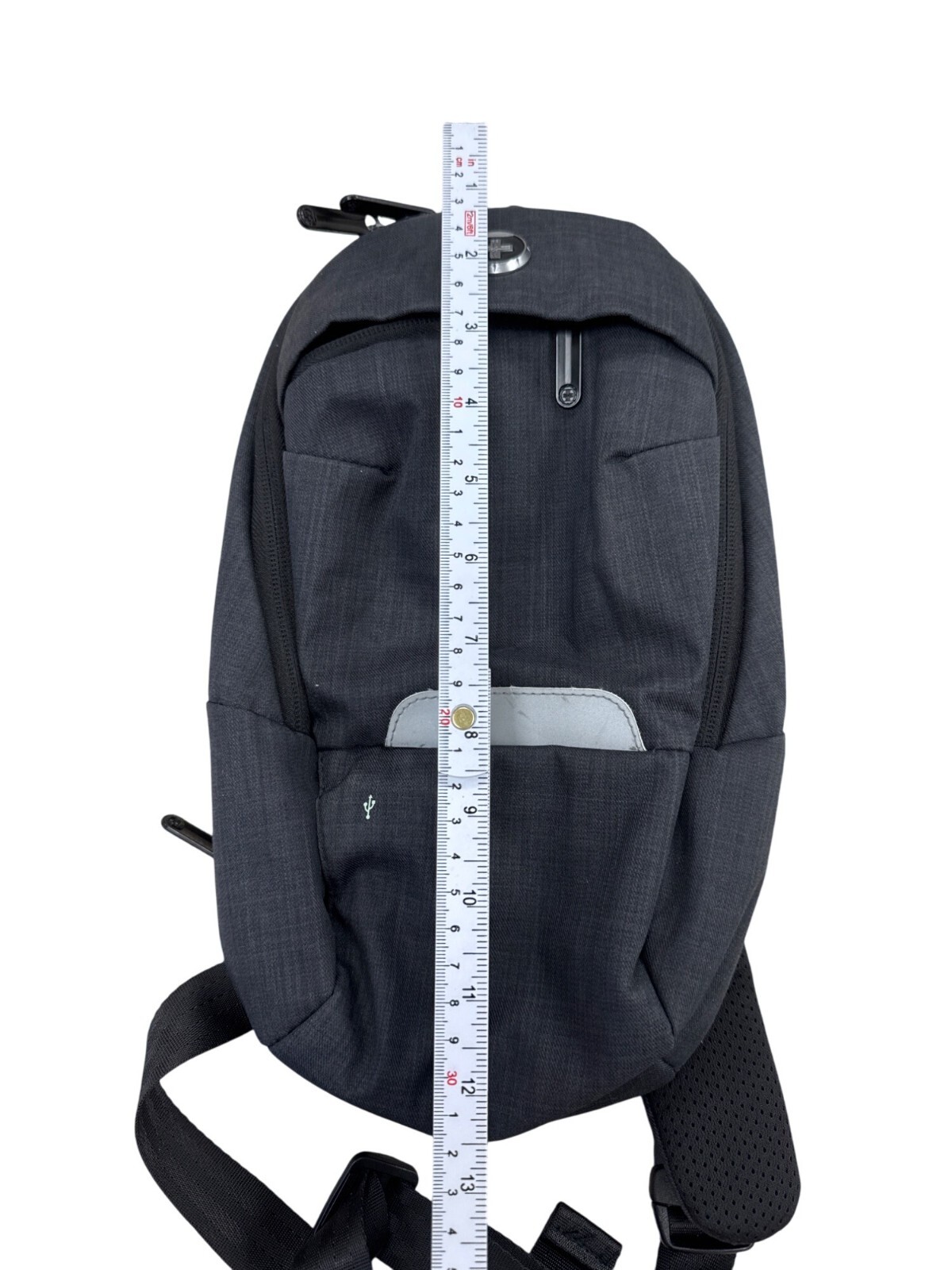 Swissdigital Design Gray Sling Backpack With USB Port SKU 7336