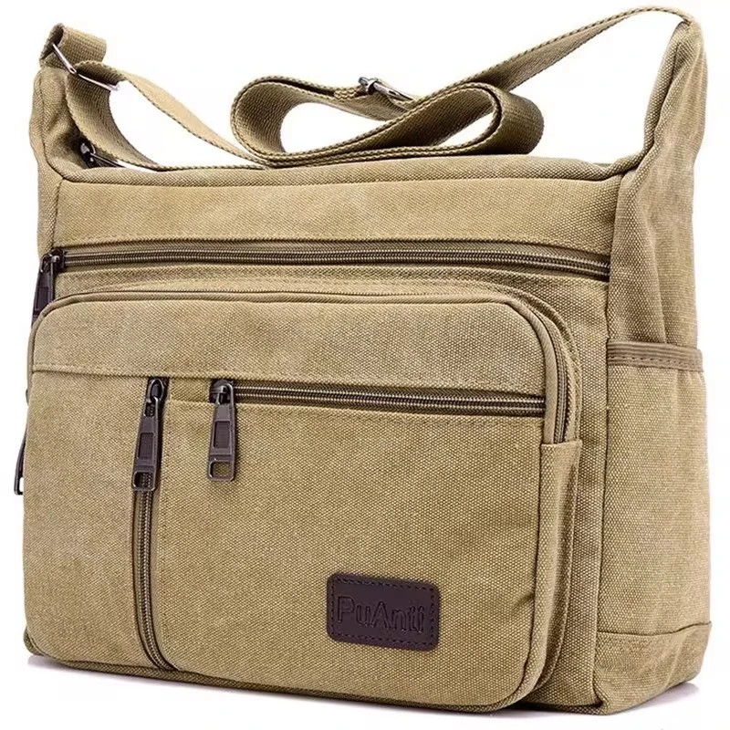 Men Canvas Shoulder Bags Casual Tote Travel Men’s Crossbody Bag Luxury Messenger