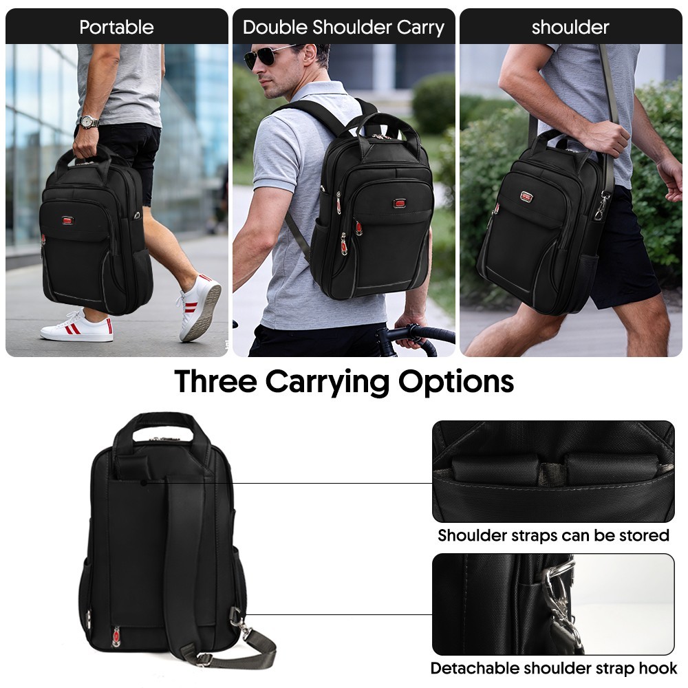 3 in 1 Slim Backpack For Men 15.6 Inch Laptop Bags Waterproof