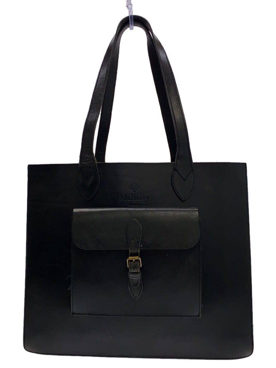 MULBERRY tote bag leather Black plain Used