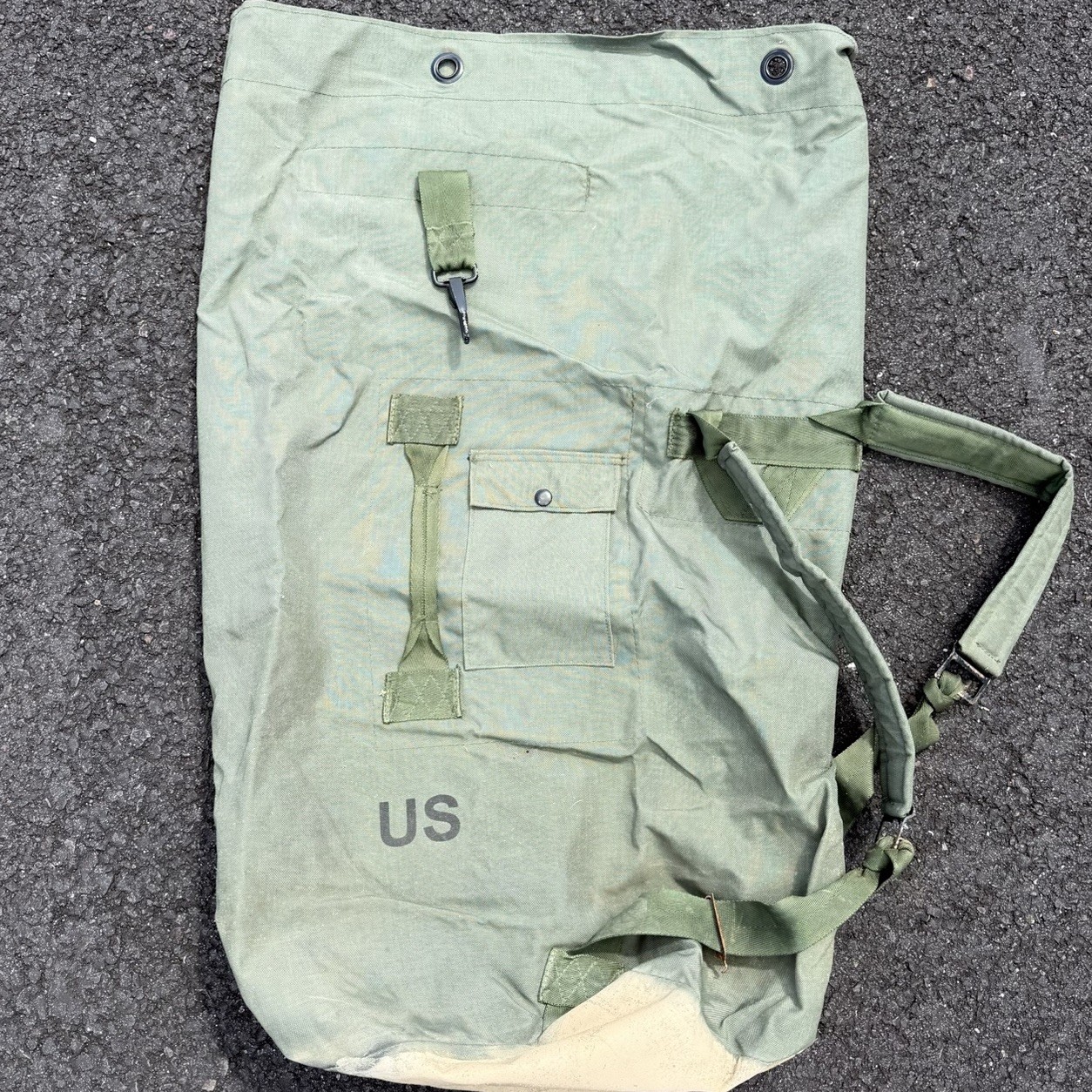 GI Military Heavy Duty Nylon Duffle Bag Rucksack Backpack USMC US Army Green