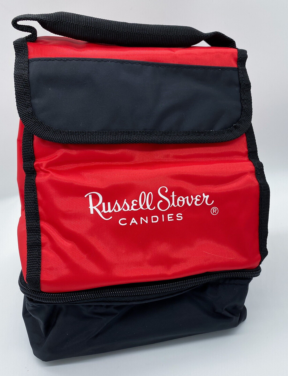 Russell Stover Candies Lunch Bag Tote Red Black Insulated Advertising RARE NOS