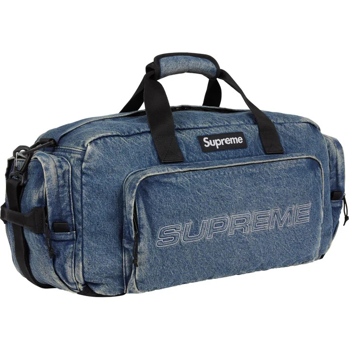Supreme Denim Duffle Bag Washed Indigo
