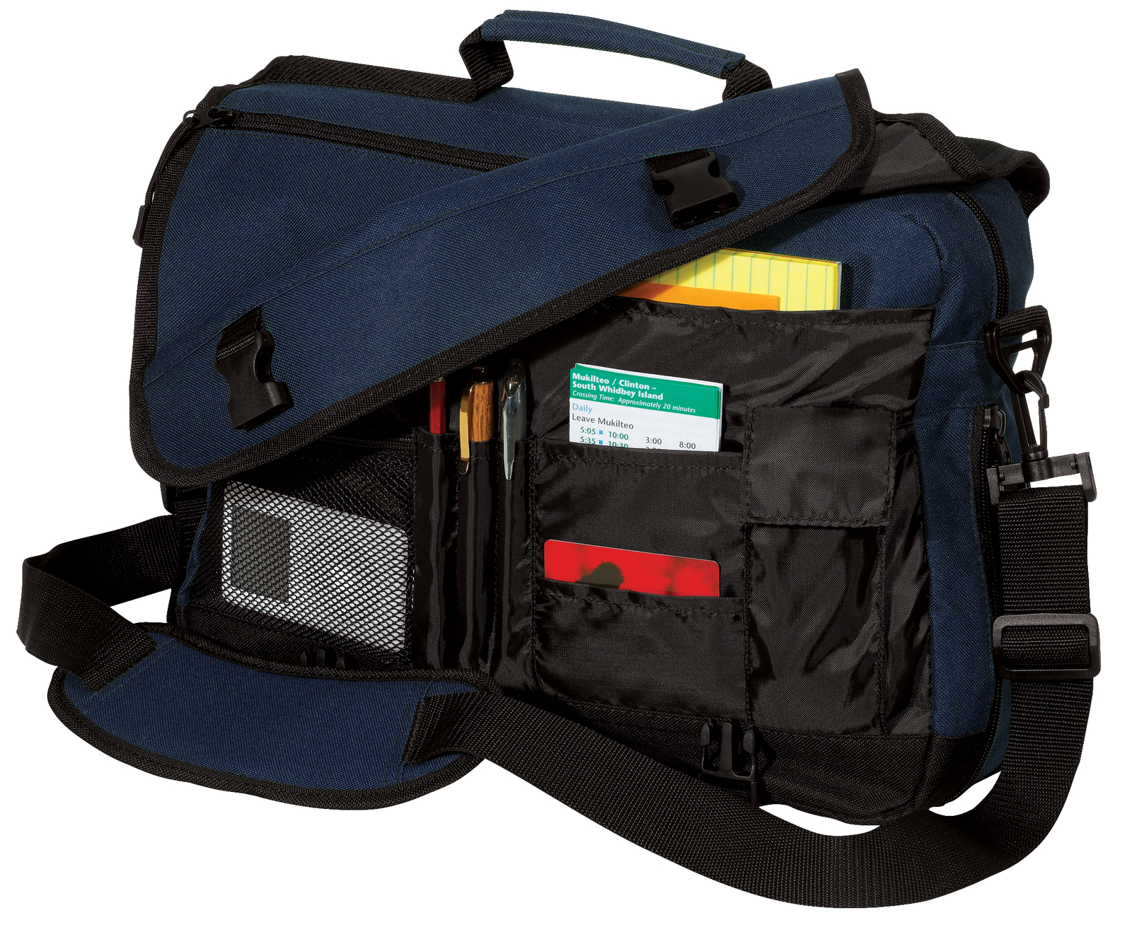 USA Messenger Bag Navy SUPPORT TEAM AMERICA! Computer Bag – LOTS of POCKETS!