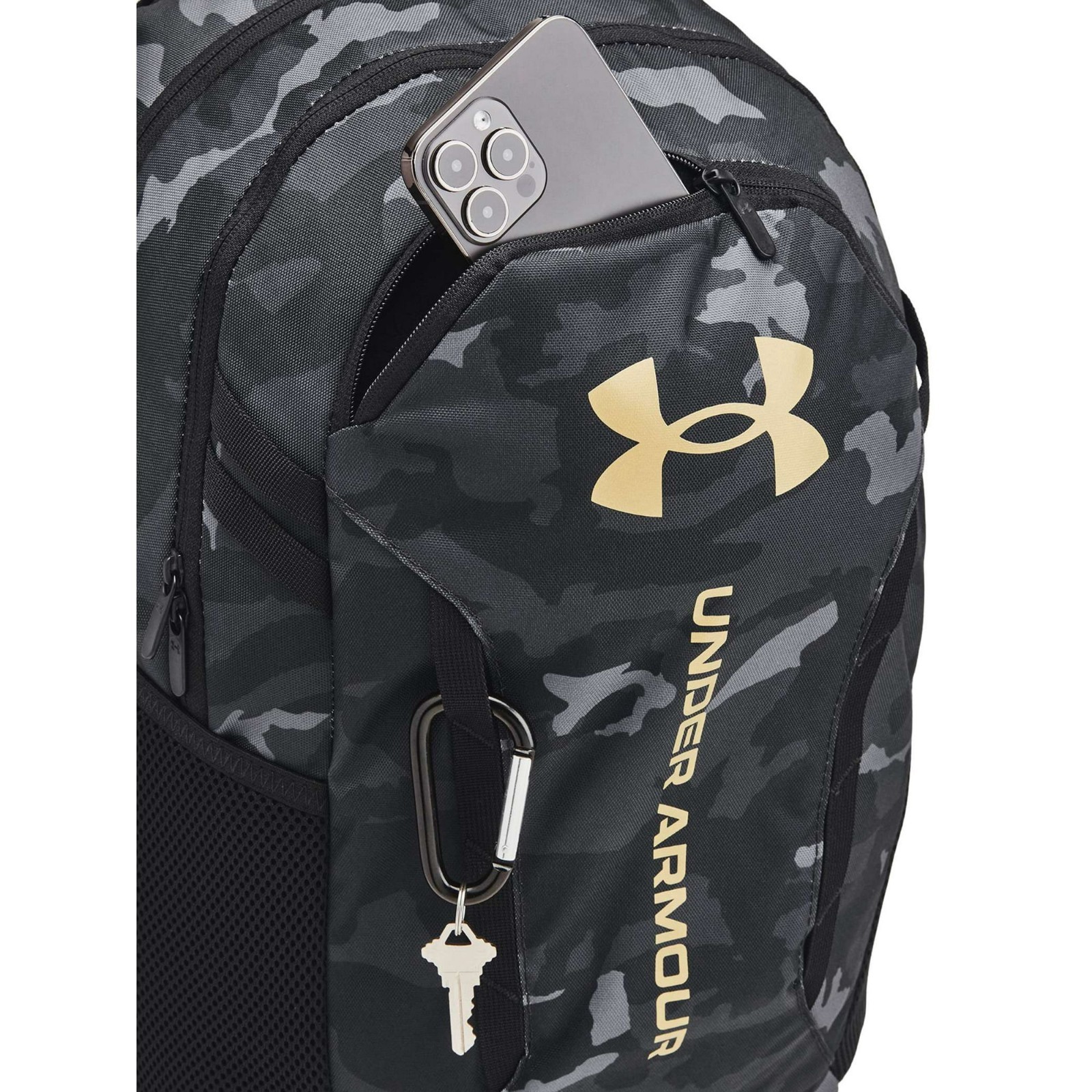 Under Armour UA Hustle 5.0 Backpack Camo Black/Metallic Gold NWT 1361176 007