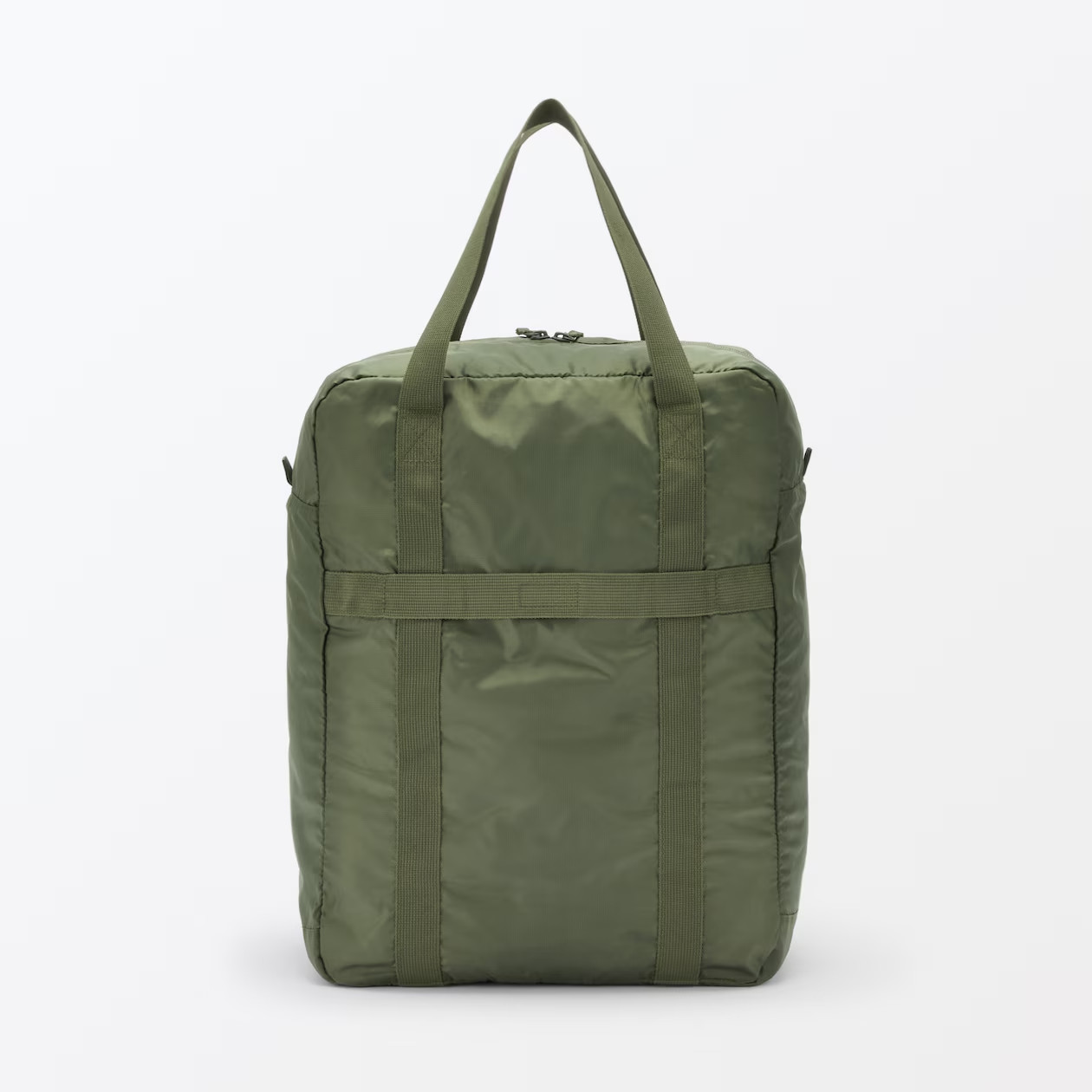 MUJI Packable Water-Repellent Vertical Boston Bag Black/Khaki/Dark Beige NWT