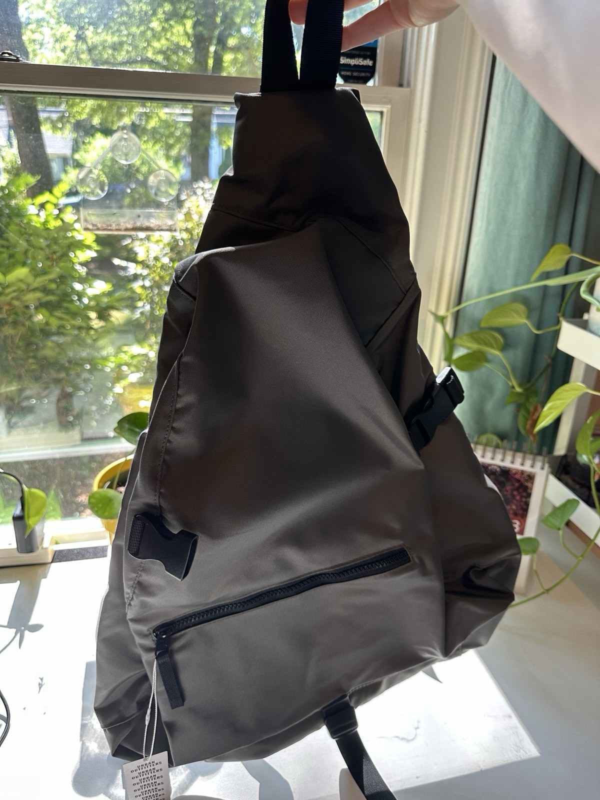 Urban Outfitters City Sling Bag In Grey 20”x16”x6” W/ Back Strap NEW Book Bag