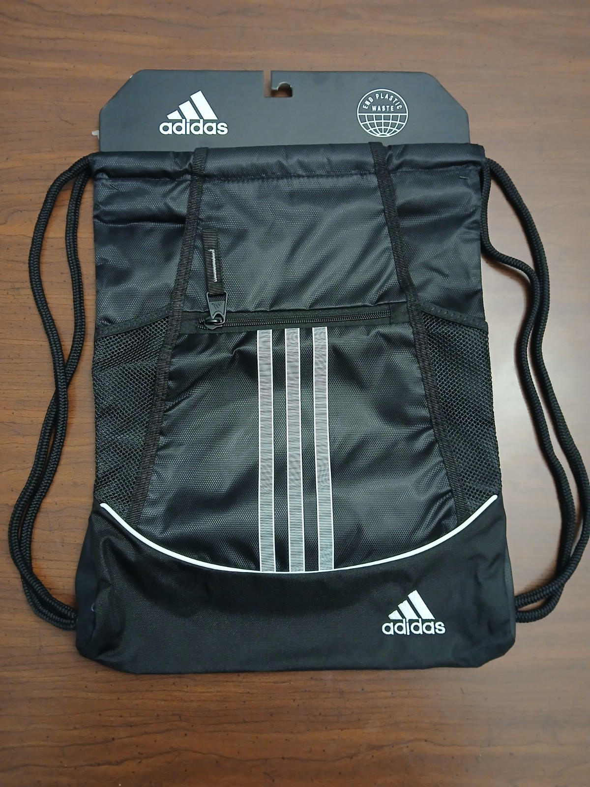 Adidas Sack pack Alliance II Athletic Soccer Sports Bag Black and White