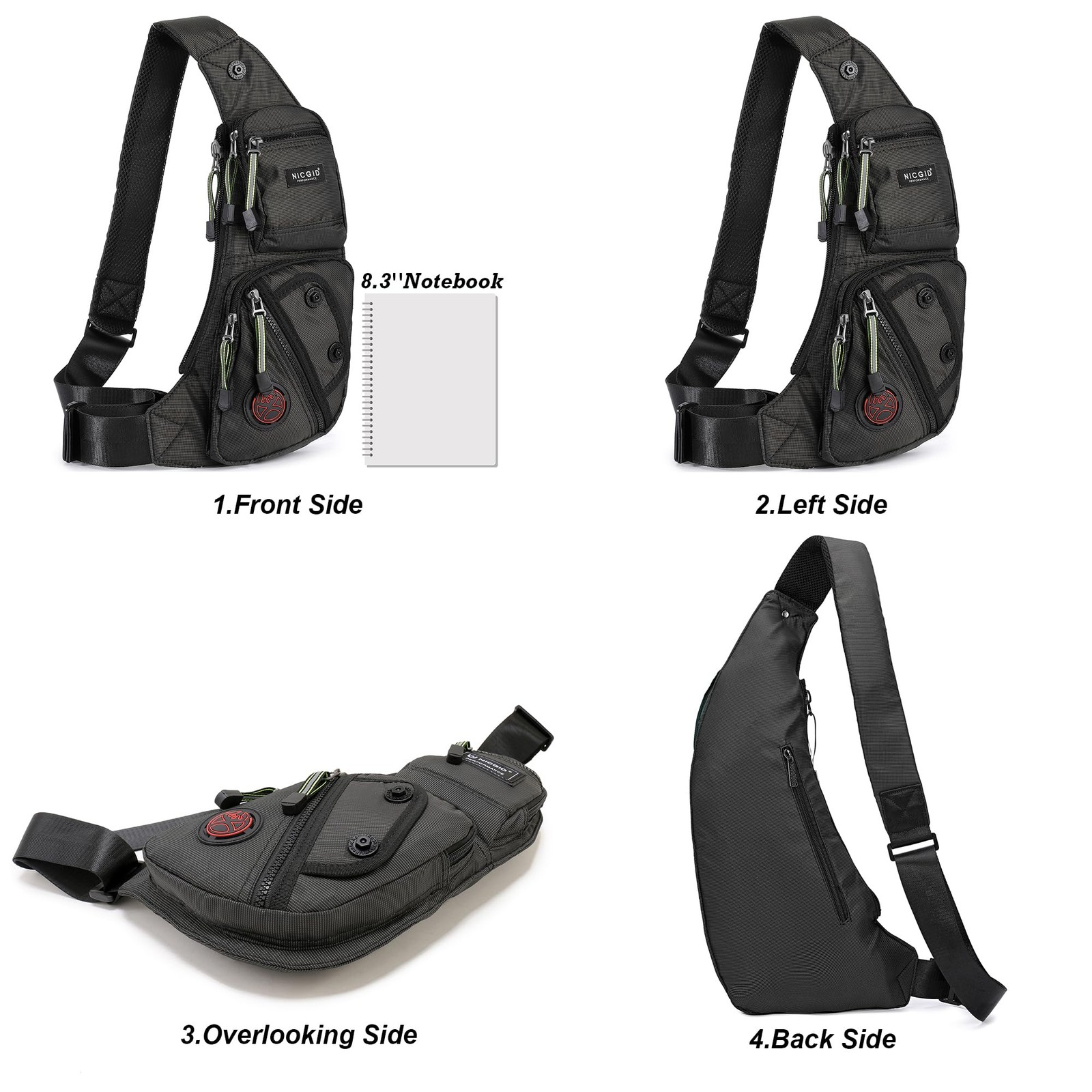Sling Bag Chest Shoulder Backpack Crossbody Bags Casual Daypack for Men Women
