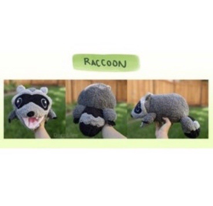 Derptiles Raccoon Plush Animal Backpack With Straps Plush Cute New
