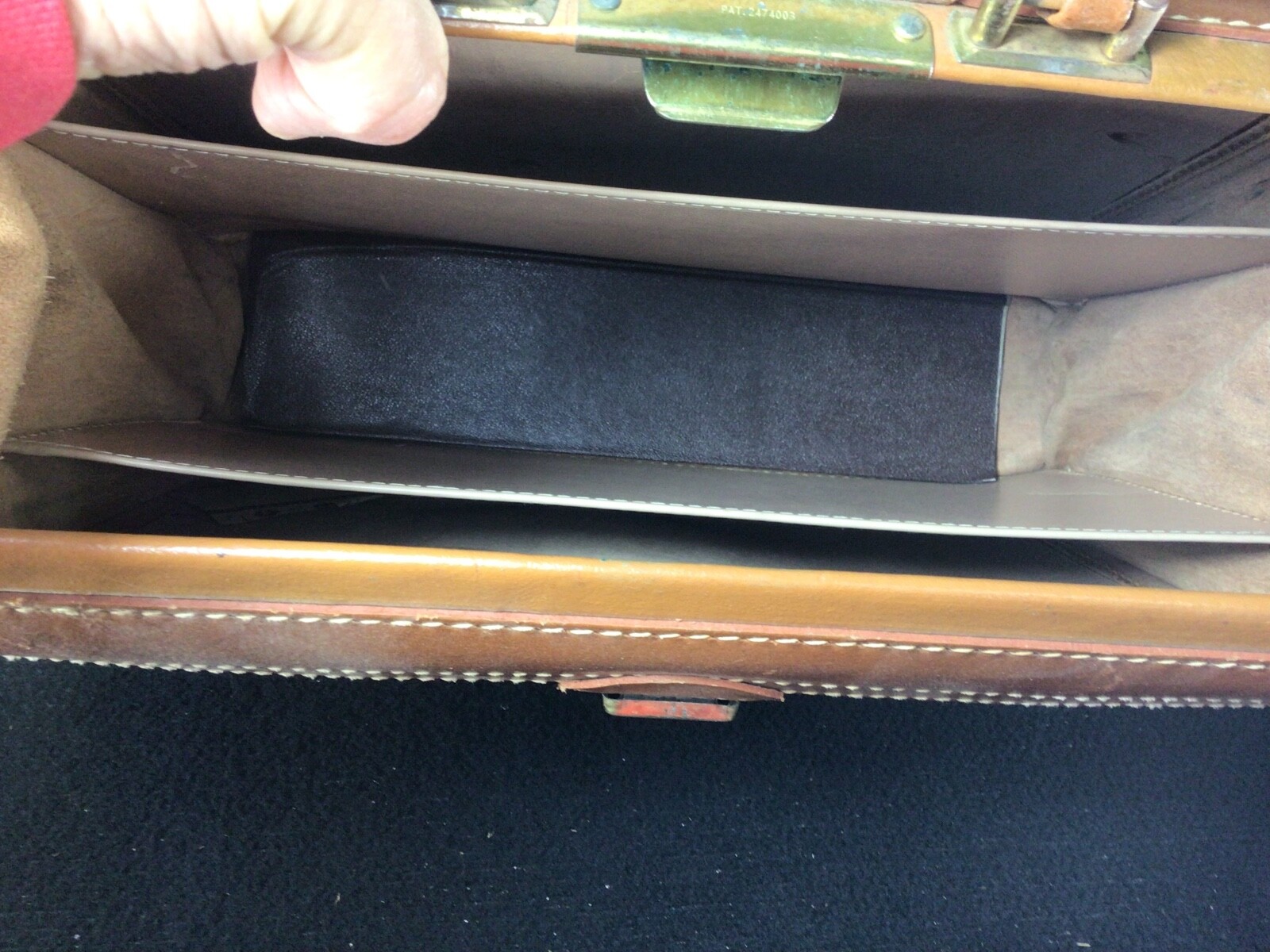 VINTAGE GENUINE SPLIT COWHIDE LEATHER SATCHEL BRIEFCASE