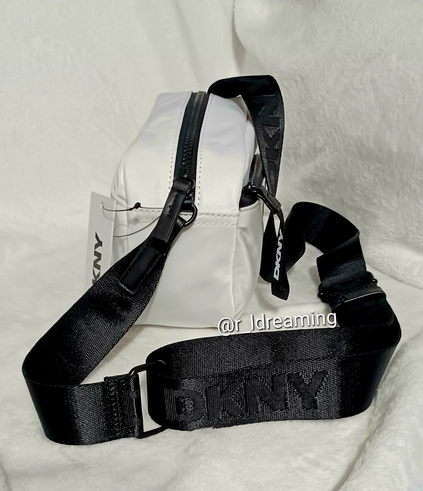 NWT DKNY Camera White and Black Crossbody Bag