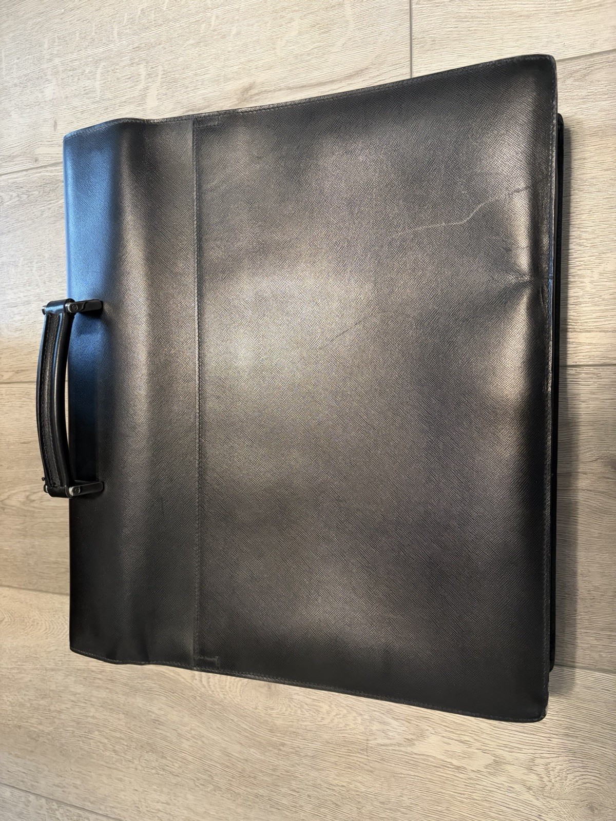 Prada Bag Briefcase Business Bag Business Men Leather Genuine Black Dulles Bag