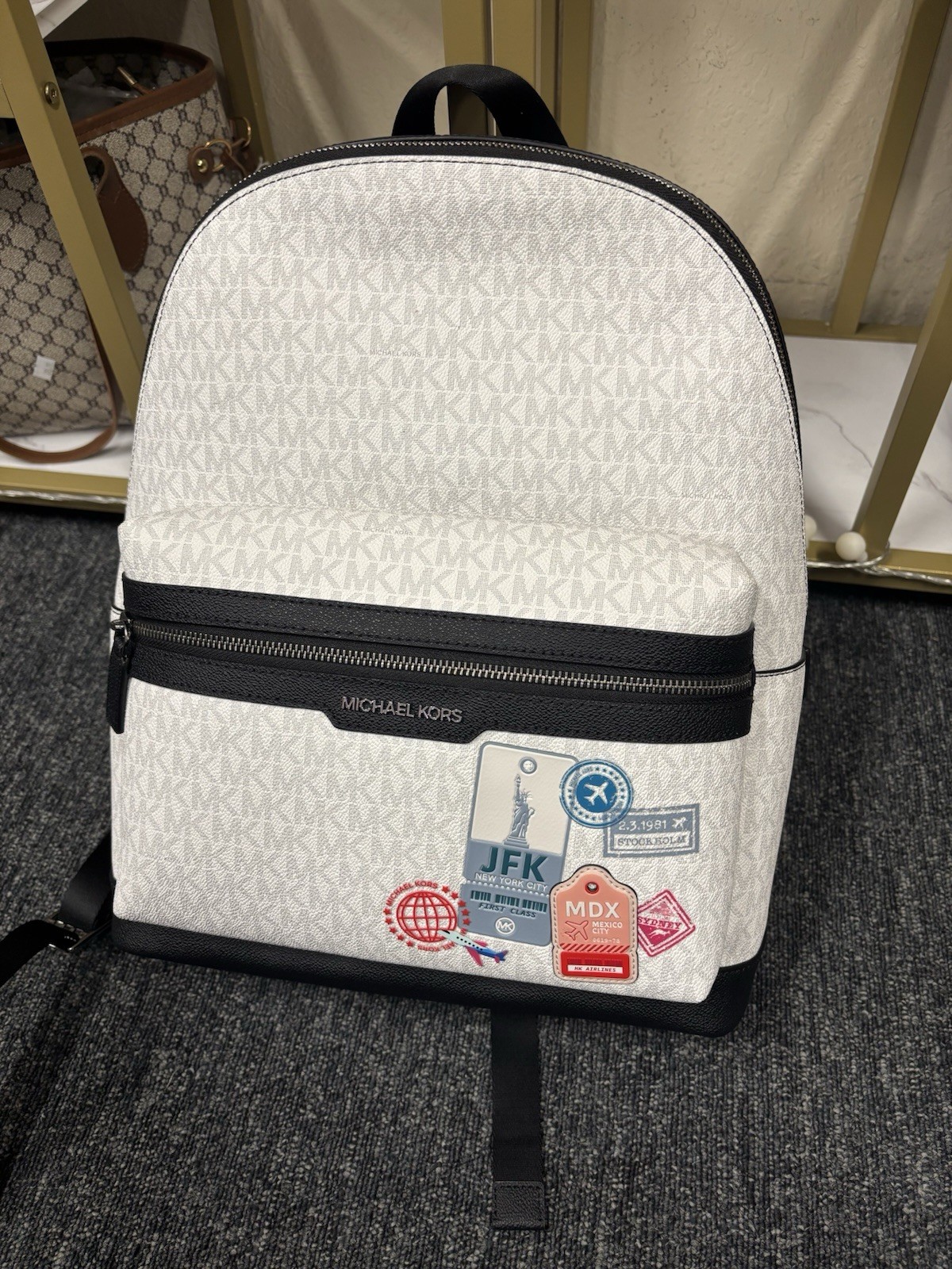 Michael Kors Embellished Cooper Signature Logo Backpack
