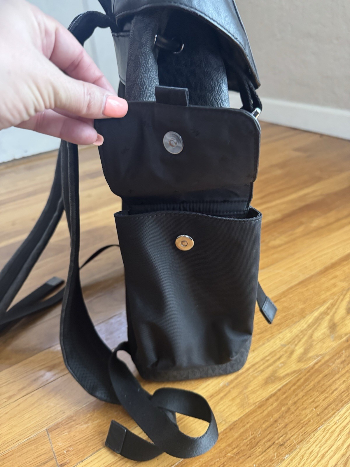 Michael Kors Black Sport Men’s Backpack Drawstring Pockets Adjustable Strap