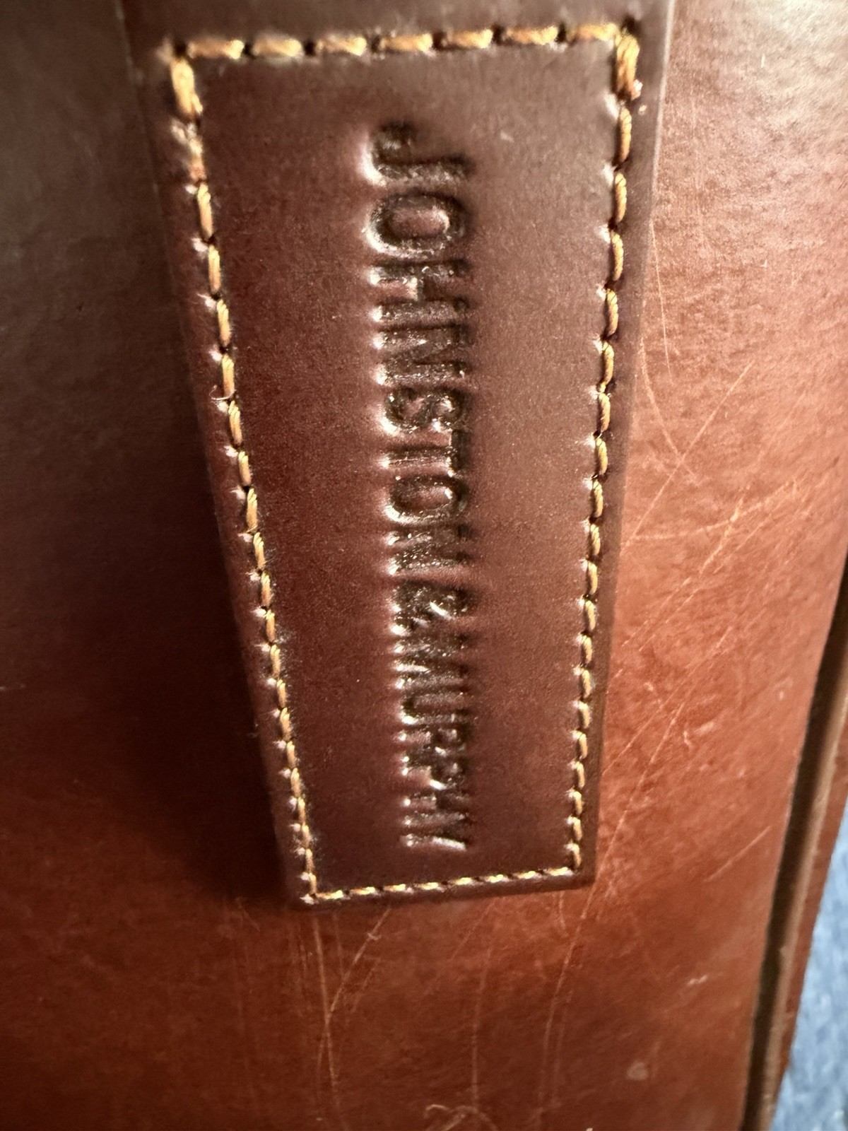 Johnston and Murphy Brown Leather Soft Side Briefcase Vintage
