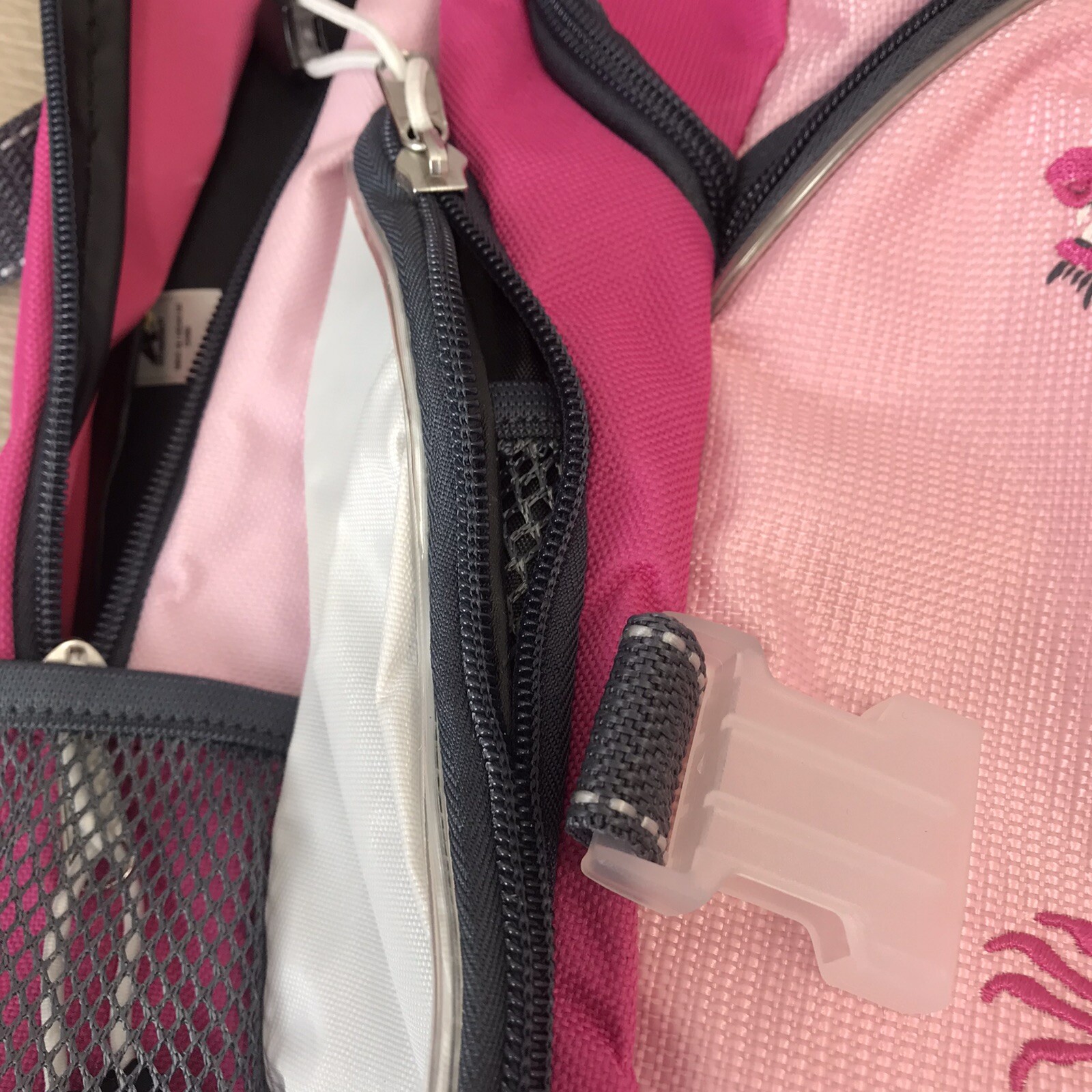 Athletech Pink Backpack Embroidered Dragon Pockets Water Bottle Pocket