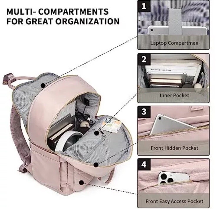Laptop Backpack for Women Carry On Travel Backpack Airline Approved Vintage W…
