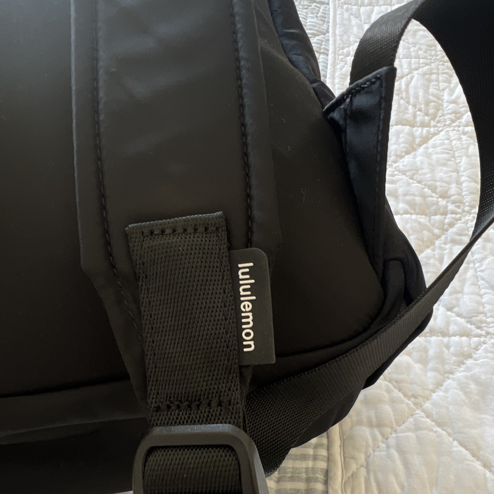 lululemon Black Large Backpack Zip Closure Top Handle Adjustable Straps Pockets