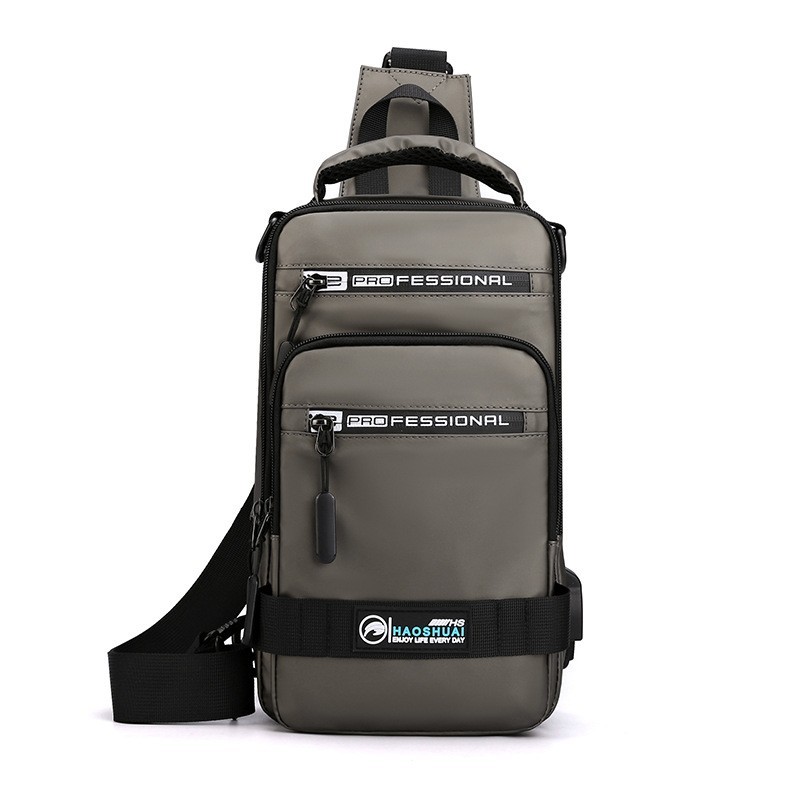 Men Waterproof Nylon Sling Crossbody Bag USB Shoulder Chest Pack Backpack