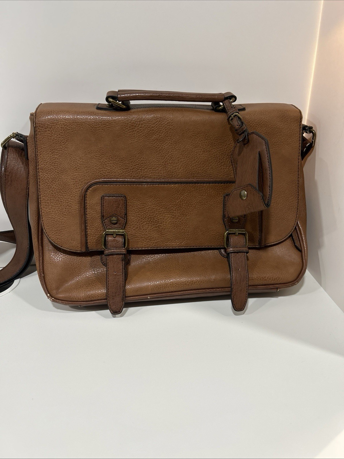 Aldo Messenger Laptop 15”Brown Faux Leather Handbag