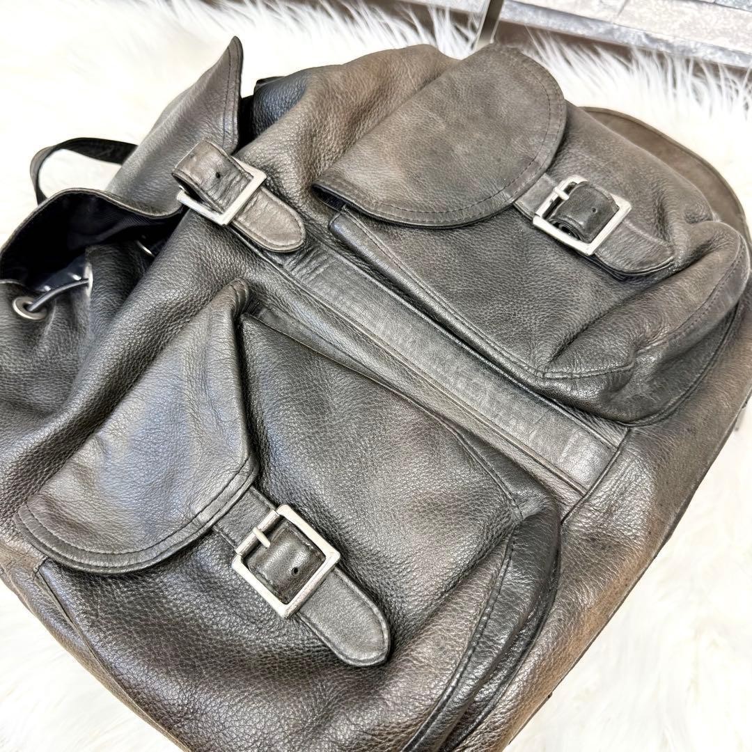 Porter Cortina Leather Backpack Rucksack Drawstring Bag Yoshida Japan Vintage