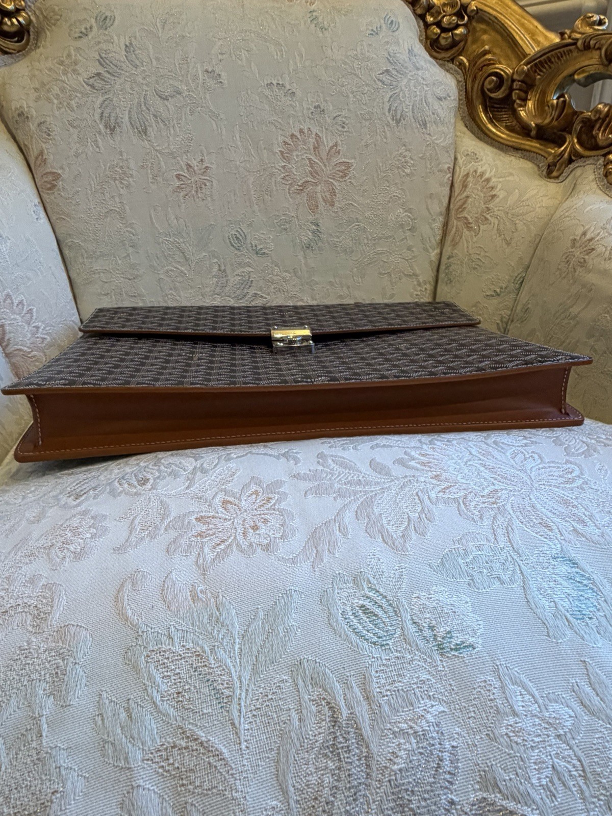 Authentic Goyard Serviette Chypre Briefcase Goyardine Tan New