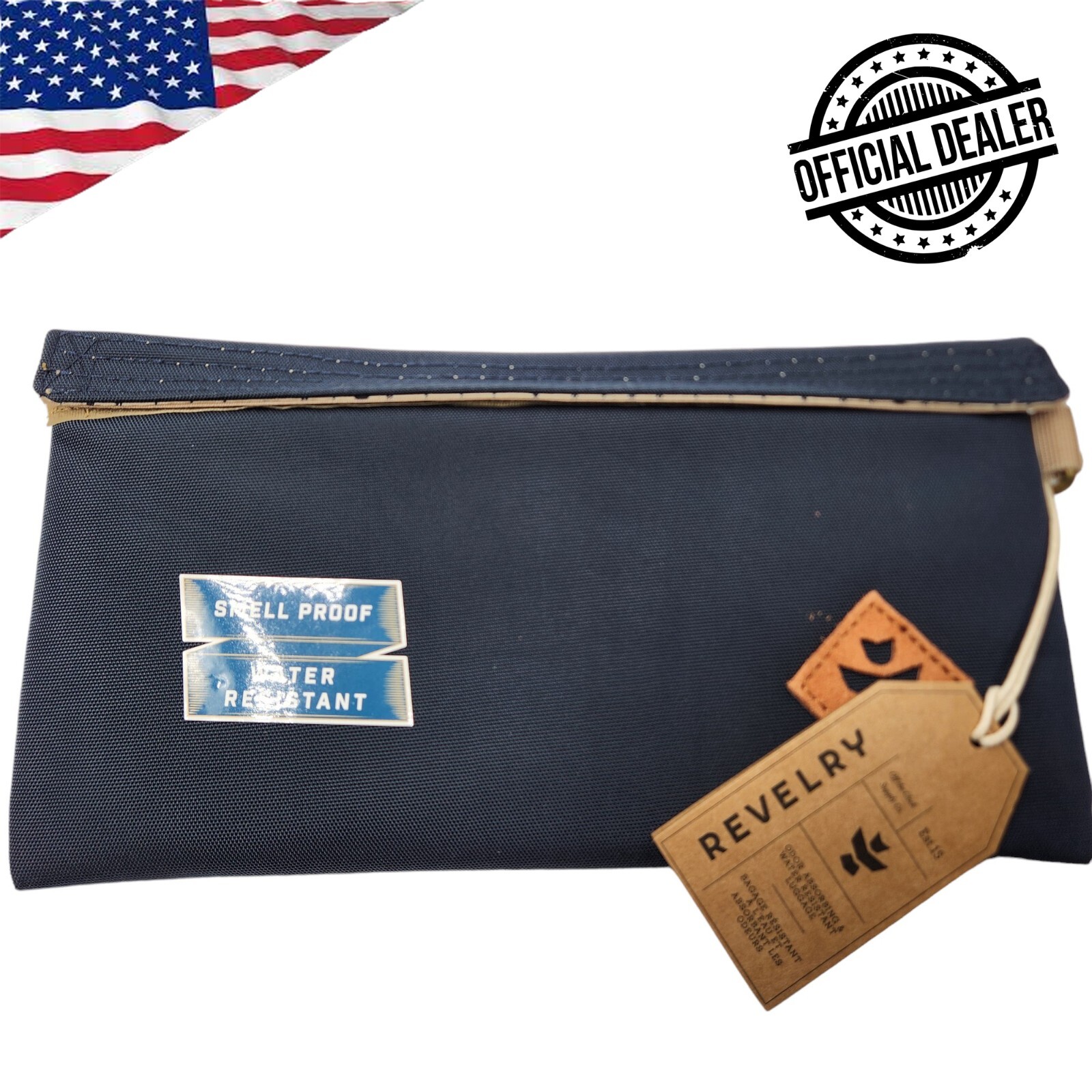 Revelry SMELL PROOF Navy Storage Soft Case Herb Stash Container Bag Pouch