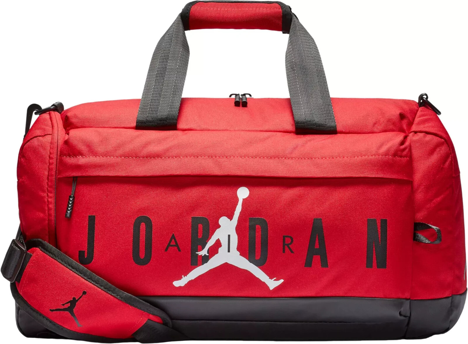 NIKE JORDAN SMALL BLACK RED GYM SPORT Duffel SM0168 BAG SHOE POCKET NWT 60
