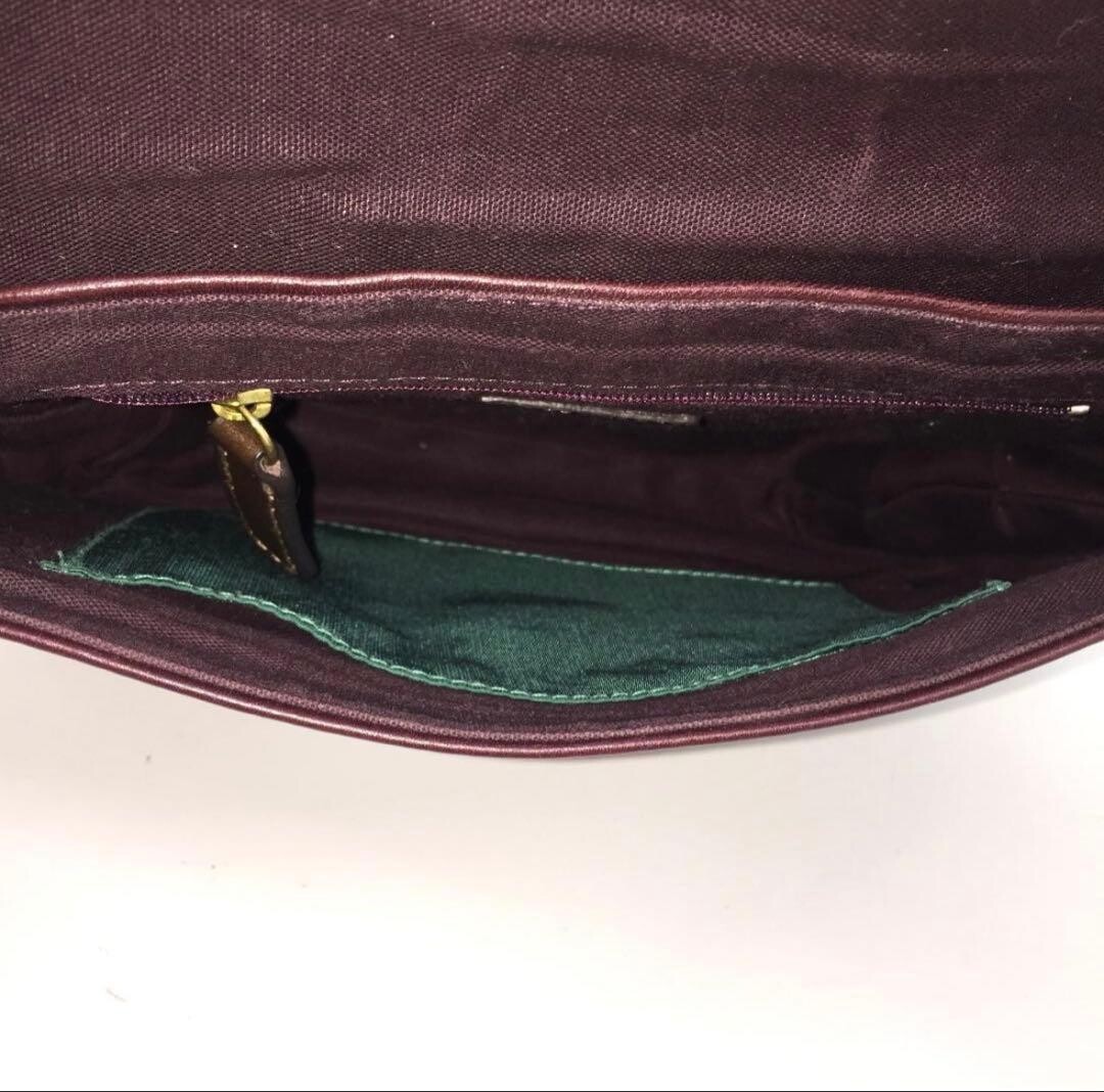Paul Smith Brown Leather Messenger Bag Gold Logo Striped Trim Flap Unisex
