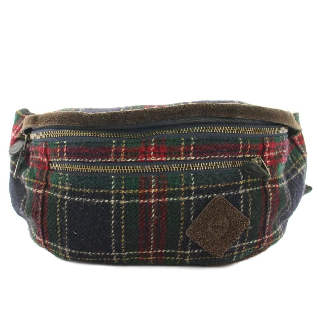 Fred Perry Navy Green Red Body Bag Waist Bag AB Condition Unisex