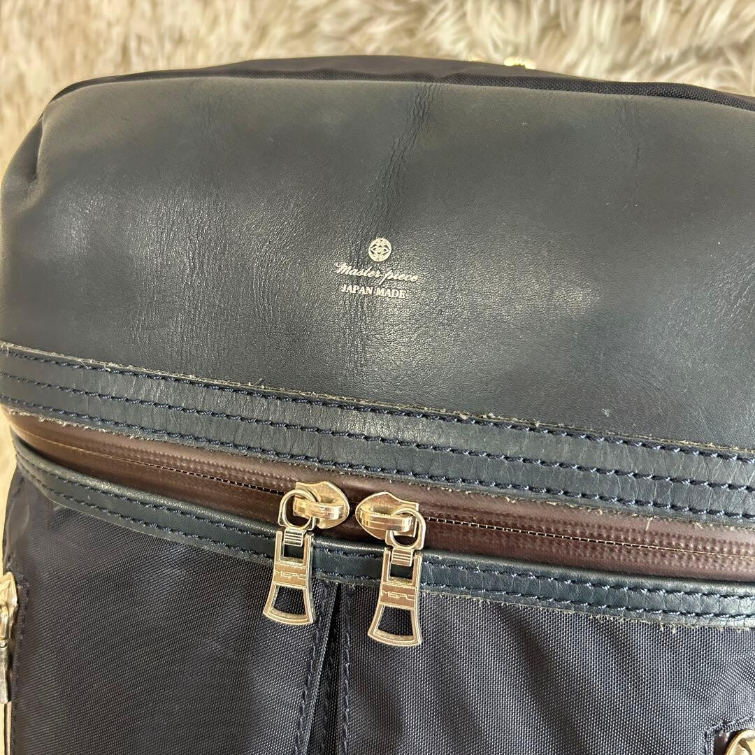 Master-piece STREAM Navy Nylon Leather Business Backpack Large Japan 42cm