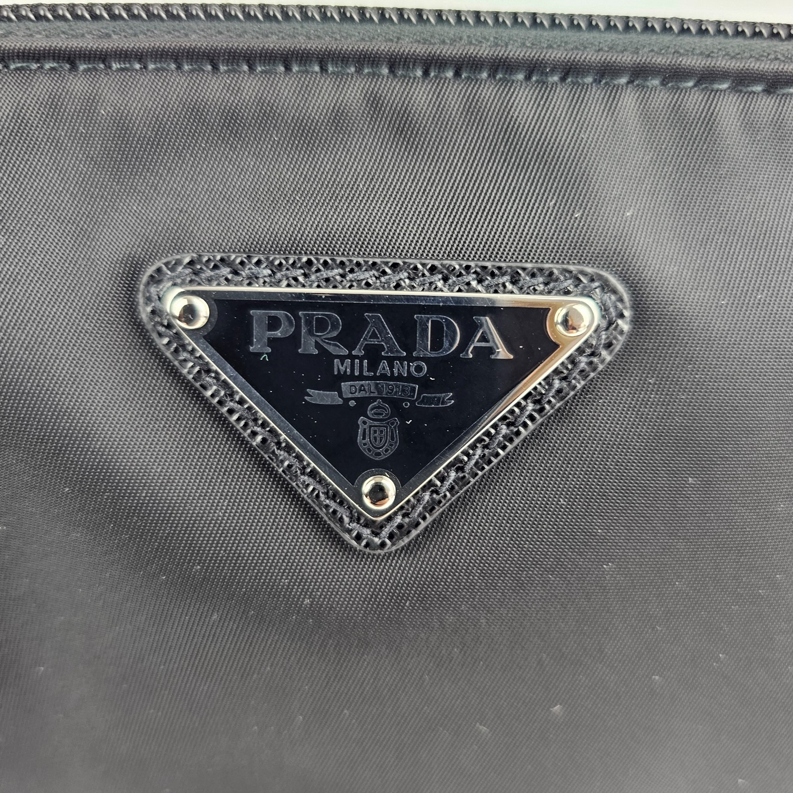 PRADA $950 Re-Nylon and Saffiano leather necessaire Bag New And Authentic