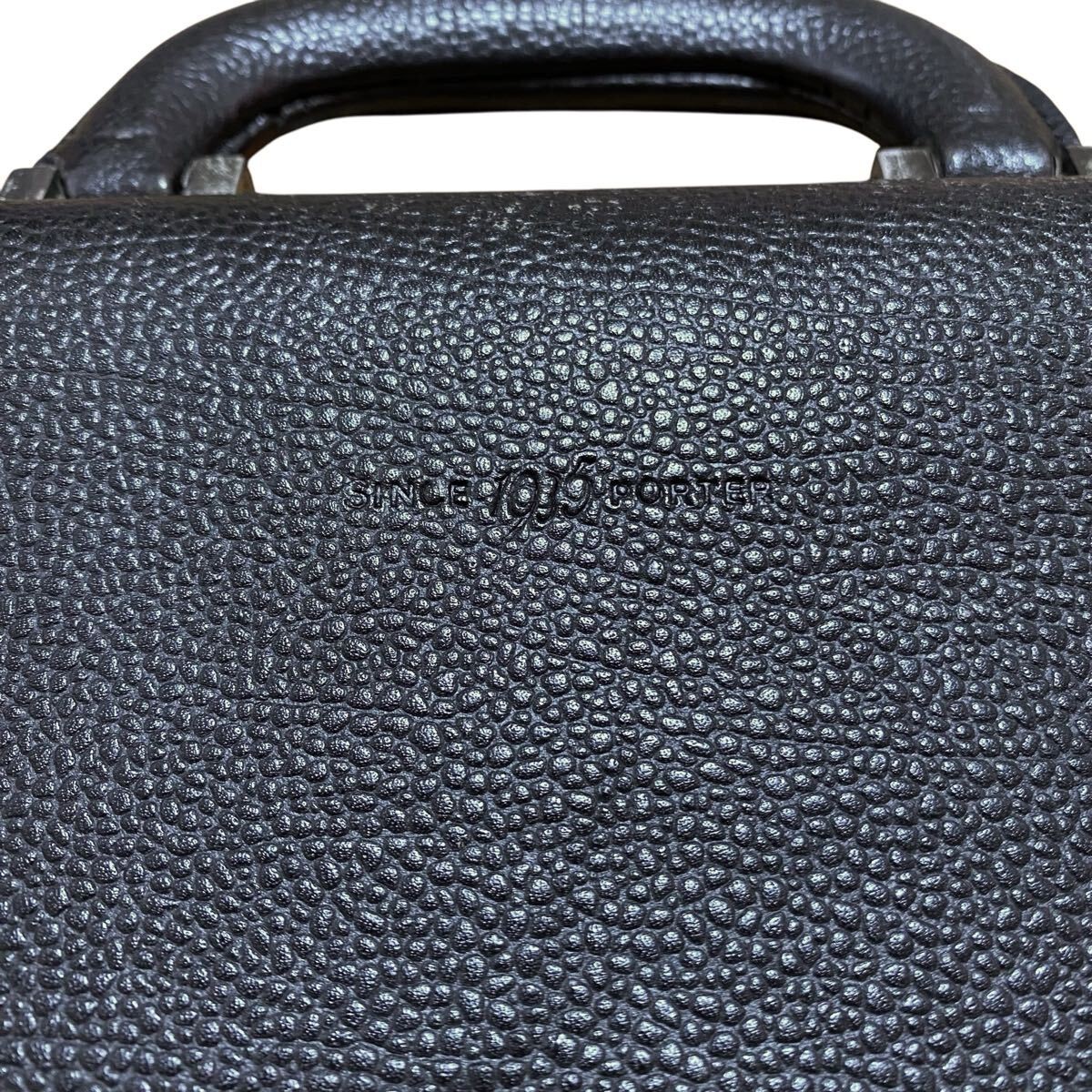 PORTER Vintage Retro Leather Business Briefcase Document Bag Black 50x36x4cm