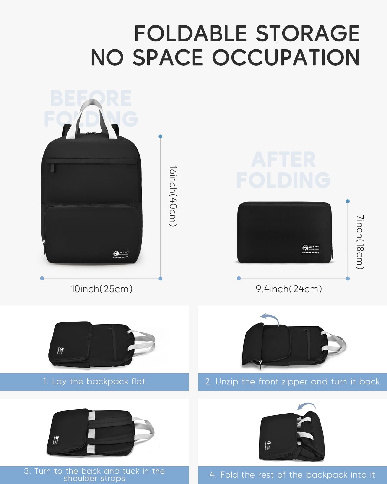 Lightweight United Airlines Personal Item Bag 17x10x9 Ultralight 0.5lb Foldab