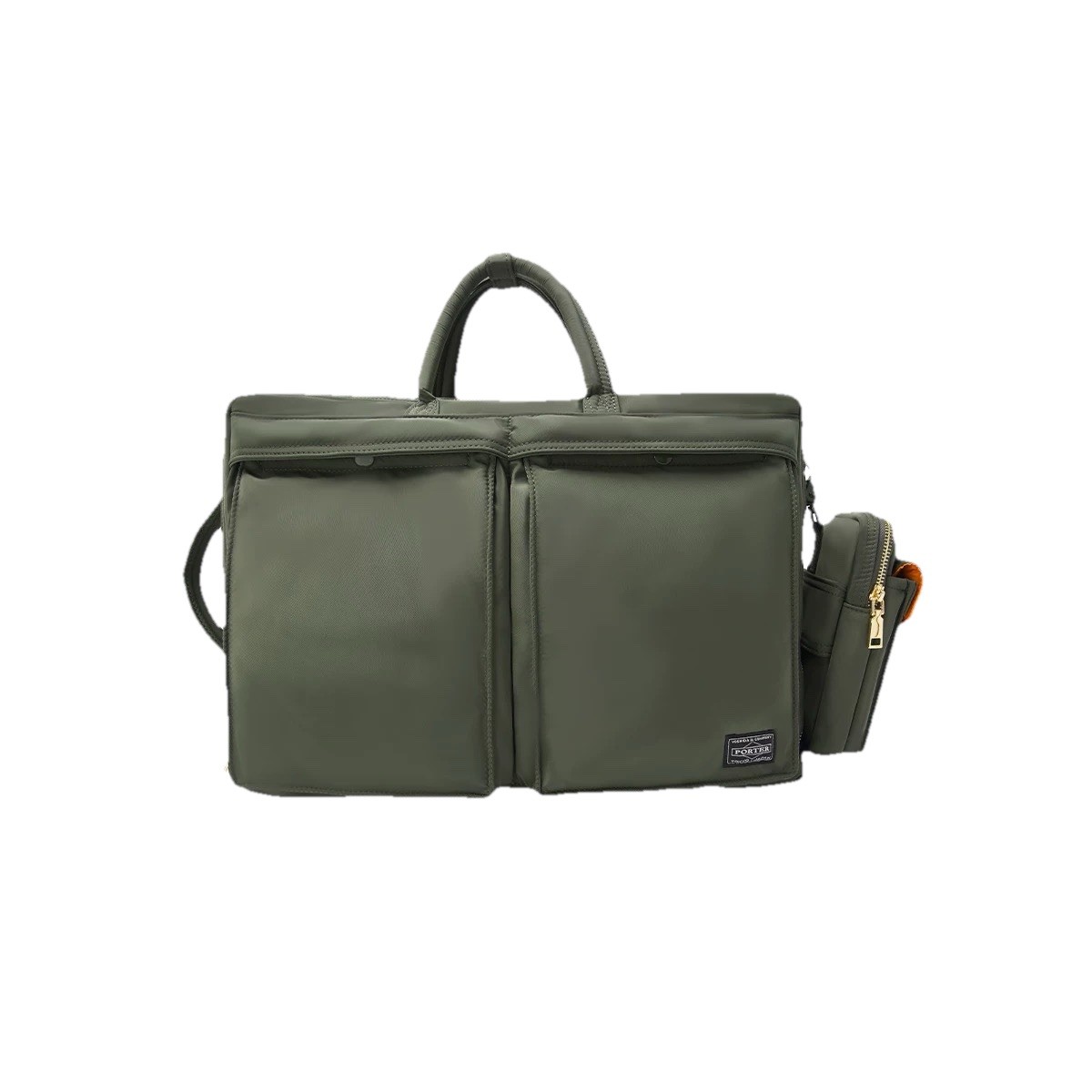 HEAD PORTER 1st Gen Green Large 3-Way Briefcase Backpack Shoulder Bag W/Pouch
