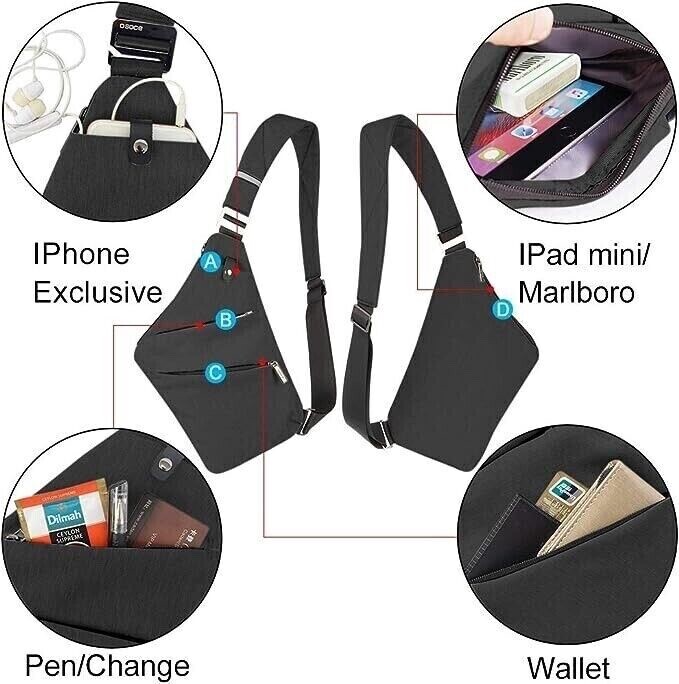 Sling Bag RFID Blocking Sling Backpack Crossbody ChestBag Daypack Waterproof NEW
