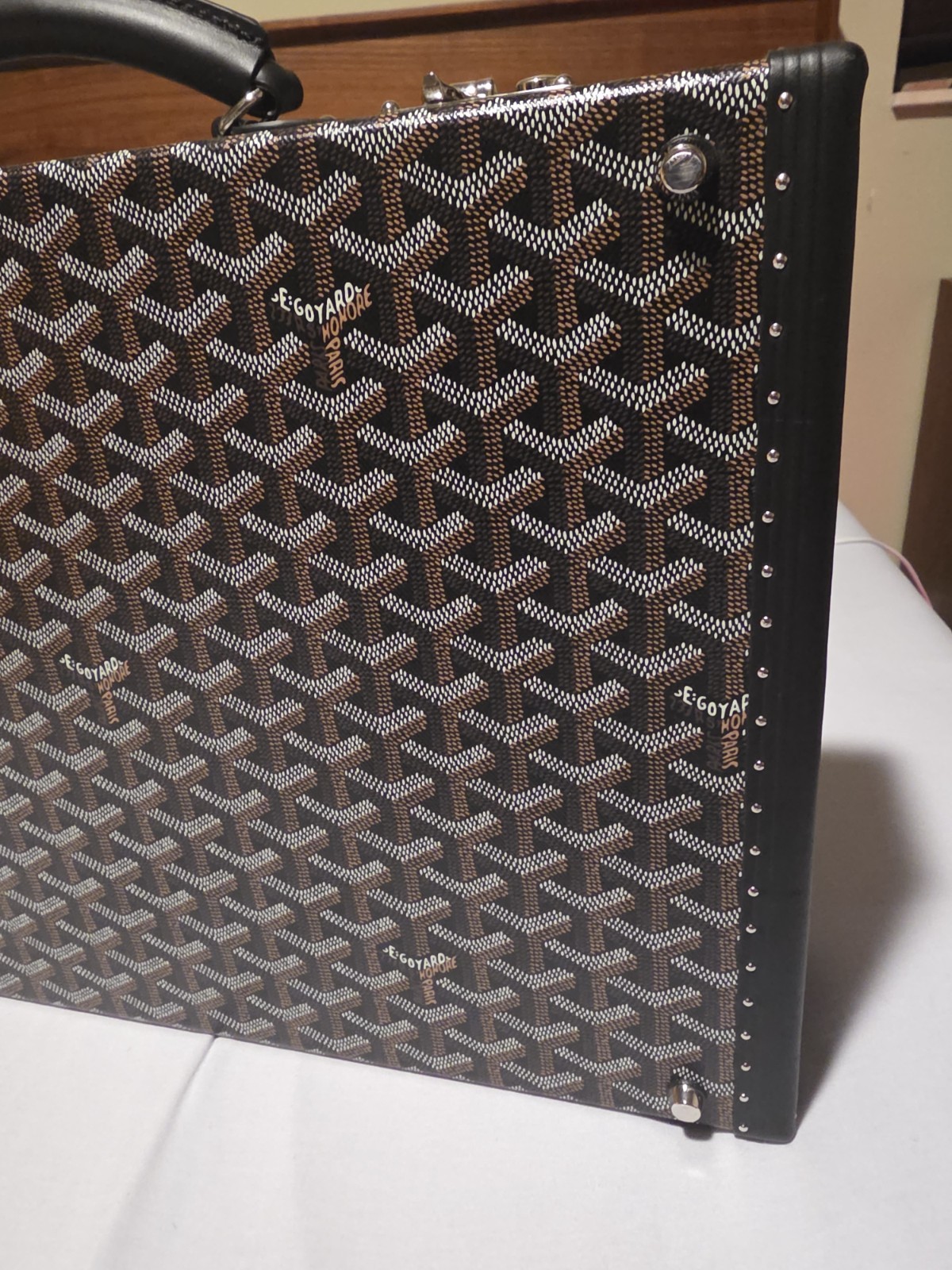 Goyard Manoir PM Document Case. Authentic Hard Briefcase. Excellent Condition