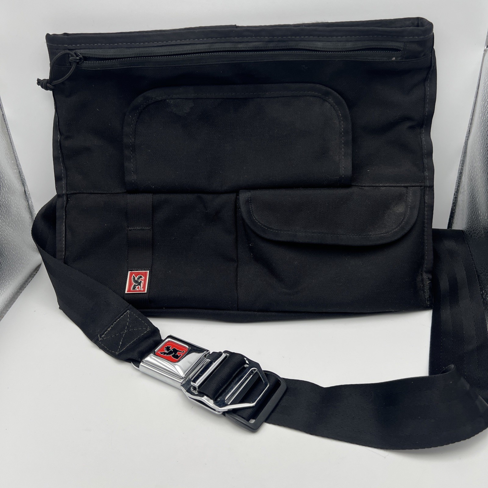 Discontinued Chrome Industries Triple All Black Chekhov Roll Top Messenger Bag