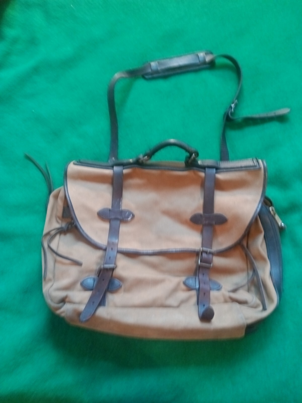 VTG FILSON CANVAS/RUGGED TWILL & LEATHER SHOULDER BAG◾YKK ERA ZIPPERS