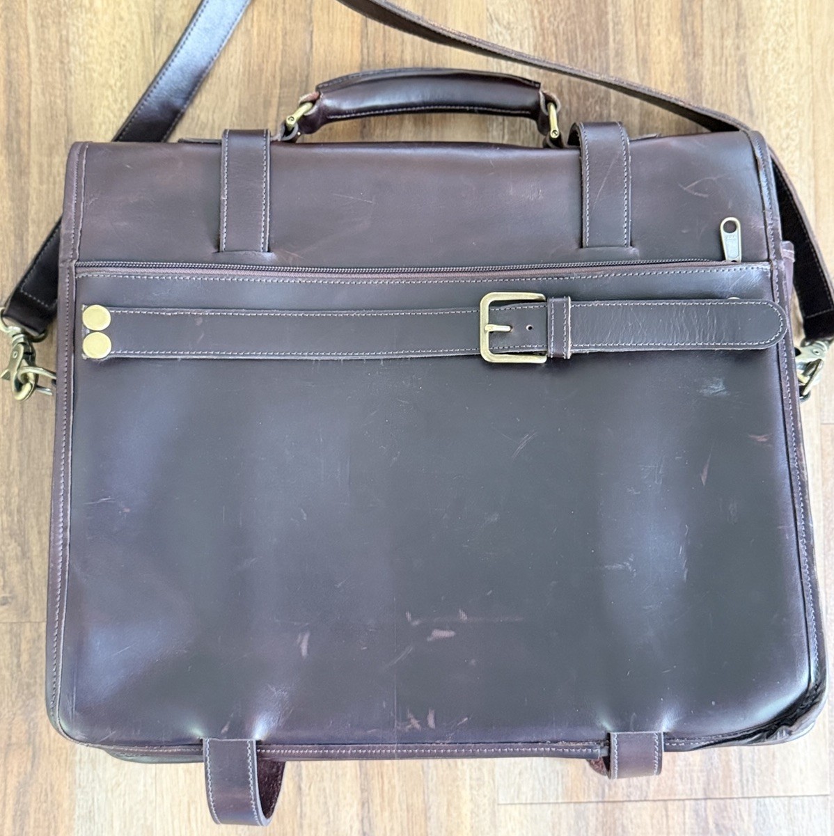 CUSTOM HIDE Saddle Leather Briefcase WW2 Style Dispatch Field Bag Messenger