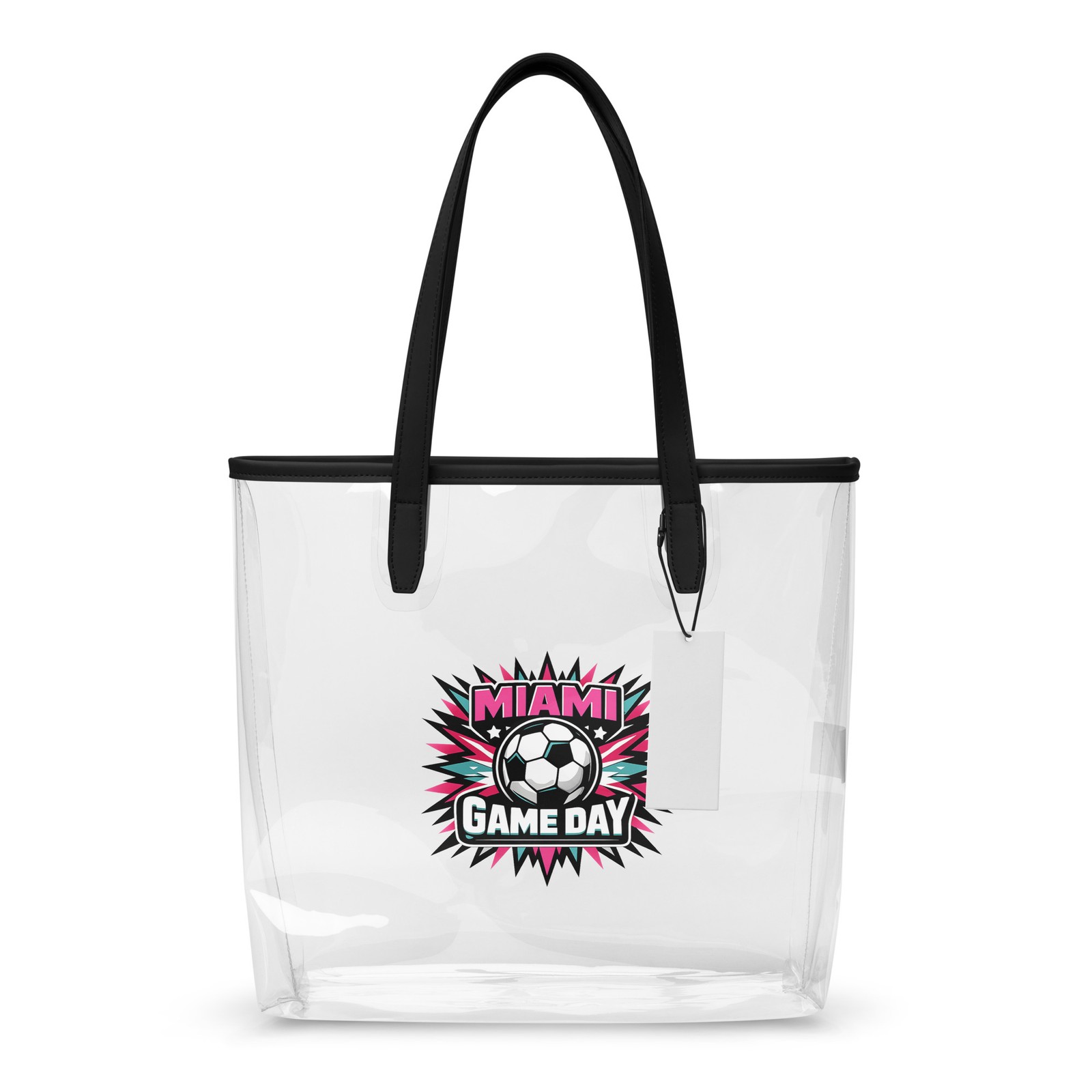 Vibrant Clear Tote Bag Stadium Approved Miami Game Day Soccer Burst Tote